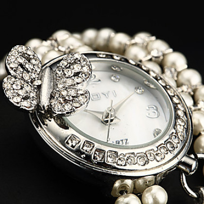 3D Женские Diamante Бабочка Маленький круглый циферблат Оливе Группа Кварцевые аналоговые часы браслет (разных цветов)