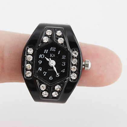 алмаз женщин гуманоида стиль сплава аналоговые кварцевые часы кольцо (разных цветов)