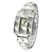 алмаз женщин квадратный циферблат сплава группы кварцевые аналоговые часы браслет (разных цветов)