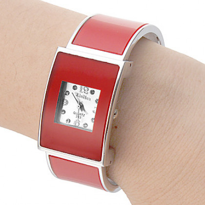 Алмазный Женские Pattern площади набора Стальной браслет кварцевые аналоговые часы браслет (разные цвета Dial)