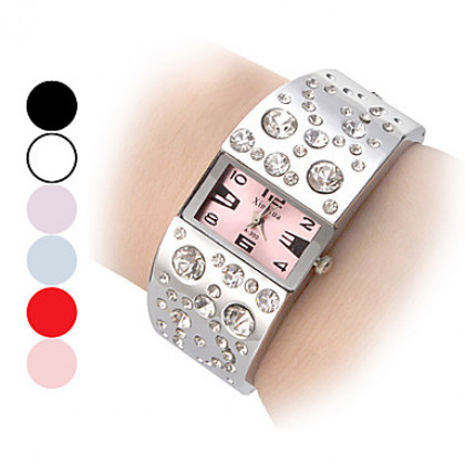 Алмазный Женские Pattern Циферблат Стальной браслет кварцевые аналоговые часы браслет (разные цвета Dial)