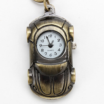 Аналоговые кварцевые часы-брелок унисекс в стиле спортивного ретро автомобиля (бронза)