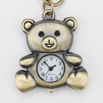 Аналоговые кварцевые часы-брелок в форме милого медвежонка (&quot;под бронзу&quot;)