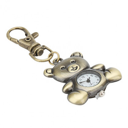 Аналоговые кварцевые часы-брелок в форме милого медвежонка (&quot;под бронзу&quot;)
