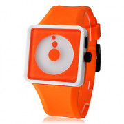 Аналоговые кварцевые наручные часы унисекс из силикона с креативным дизайном (оранжевые)