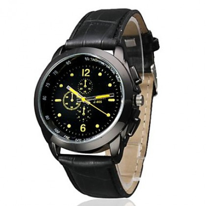 Аналоговые кварцевые наручные часы унисекс с простым дизайном (черные)