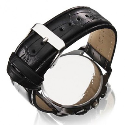 Аналоговые кварцевые наручные часы унисекс с простым дизайном (черные)