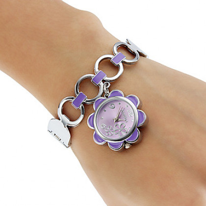 Аналоговые кварцевые женские часы браслет сплава (разных цветов)