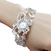 Аналоговые кварцевые женские часы браслет сплава (серебро)