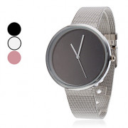 Аналоговые кварцевые женские простые круглый циферблат стальной ленты наручные часы (разных цветов)