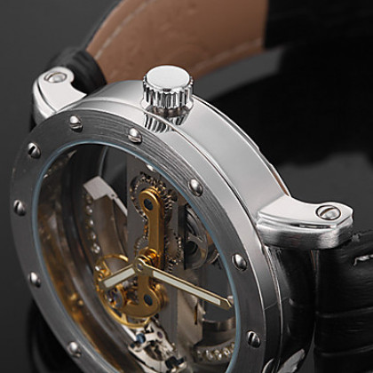Аналоговые механические наручные часы унисекс с прозрачным дизайном (разные цвета)