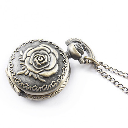 античный кварца розы малых карманные часы колье цепочки