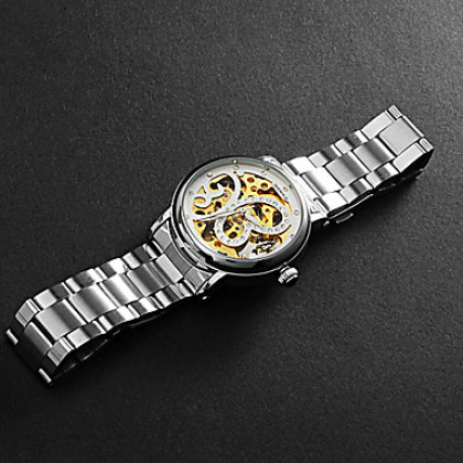 Бабочка женщин Стиль серебряный циферблат Сталь Аналоговый Авто-механические наручные часы (разных цветов)