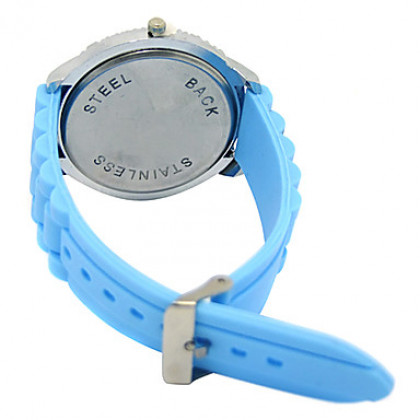 Бабочка Женские Дизайн силиконовой лентой Аналоговые кварцевые наручные часы (синий)