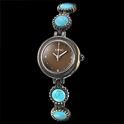 Бронзовый Case Женские сплава аналоговые кварцевые часы браслет (разных цветов)