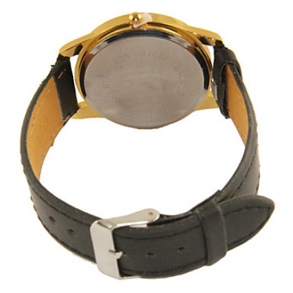 Cat Женские лицом дизайн Casual Band PU Аналоговые кварцевые наручные часы (черный)