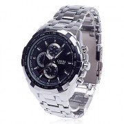 CJIABA 8023 Стальной браслет кварцевые аналоговые мужские наручные часы - черный + серебро (1 х LR626)