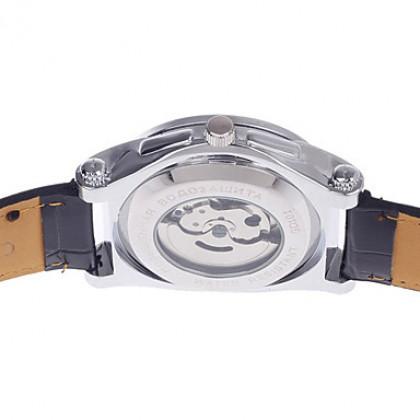 CJIABA GD101 Стильный Скелет Автоматическая Механическая рука ветра аналогового Мужские наручные часы - черный + серебро