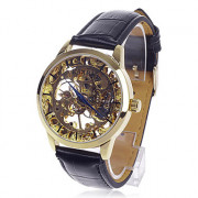 CJIABA высокое качество двусторонней Полые Автоматическая Мужские наручные часы - черный + золотой + синий
