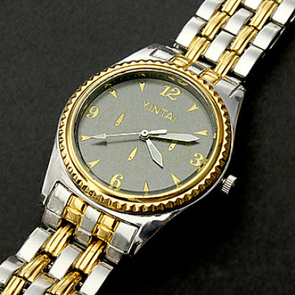 Classic Gold пары границы стали quarrtz аналоговые наручные часы (1 пара)