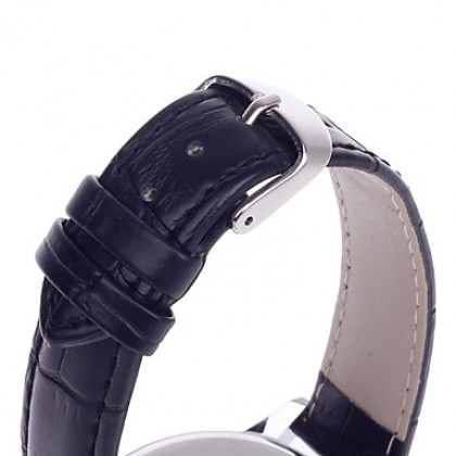 Daybird 3795 PU Кожаный ремешок Кварцевый Мужские наручные часы - черный + серебро (1 х LR626)