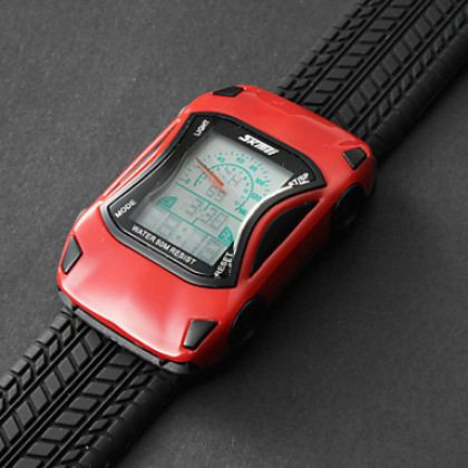 Детские цифровые наручные часы в виде машины на силиконовом ремешке. Цвета в ассортименте