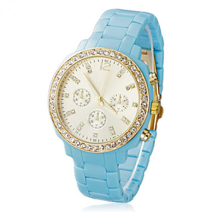 Diamante женские золото Циферблат полосе, кварцевые аналоговые наручные часы (разных цветов)
