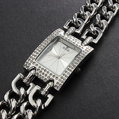 Diamante женский набор Кварцевый Стальной браслет серебряный браслет Часы (серебро)
