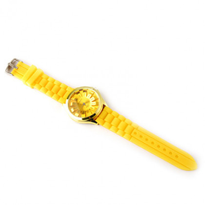 диапазон силикона современного металла набрать моды кварца женщин мужчин случайные часы - желтый
