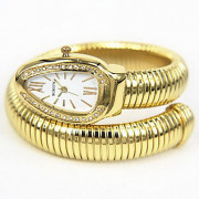Для Женщин Змея Quatz Аналоговый Золотой браслет наручные часы