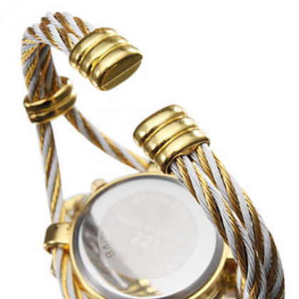 Элегантные женские аналоговые кварцевые часы-браслет (под золото)