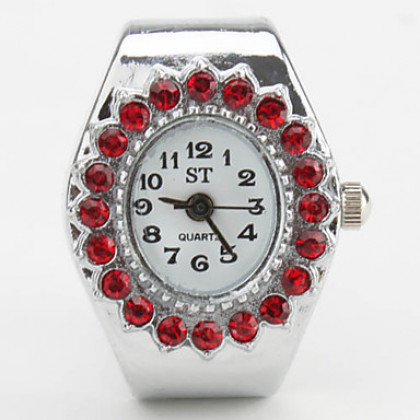 эллипс кружевной женщин сплава корпус часов аналоговых кварцевых часов кольца (разных цветов)