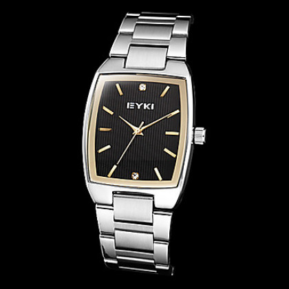 Eyki мужская простой прямоугольник набора стальной ленты кварцевые аналоговые наручные часы (разные цвета)