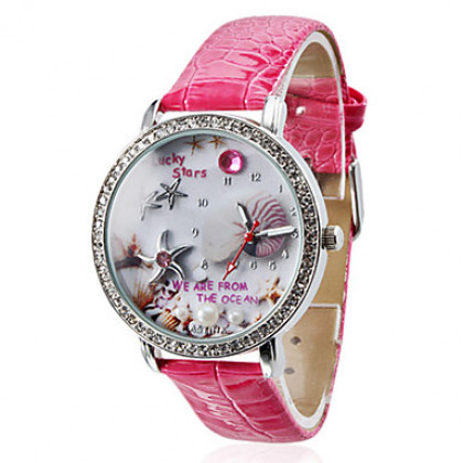 Fashional Стиль женского PU аналоговые кварцевые наручные часы (разных цветов)