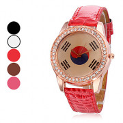 Флаг Корейской женской Дизайн PU Аналоговые кварцевые наручные часы (разных цветов)