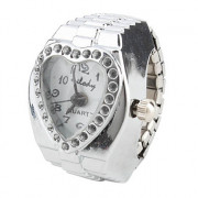 форме сердца женщин стиле сплава аналоговые кварцевые часы кольцо (серебро)