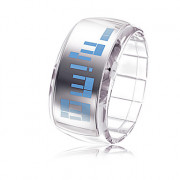 Футуристические часы-браслет с синими светодиодами (прозрачный белый)