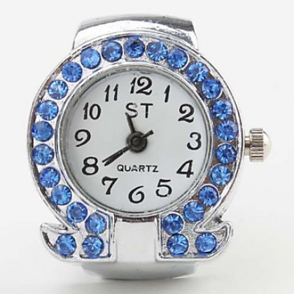 греческой буквой ω женщин дизайн сплава аналоговый кольцо кварцевые часы (разных цветов)