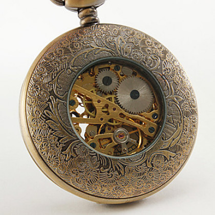 Карманные механические часы в бронзовом футляре
