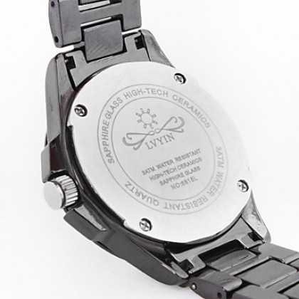 керамические аналоговых женщин кварцевые наручные часы (черный)