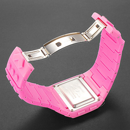 кирпич Женский стиль LCD цифрового набора пластиковых ремешок наручные часы (разных цветов)