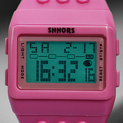 кирпич Женский стиль LCD цифрового набора пластиковых ремешок наручные часы (разных цветов)