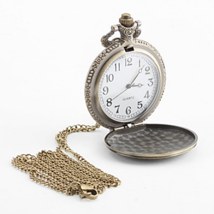 классический сплав женщин аналоговые кварцевые часы карманные (бронза)