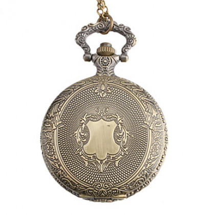 классический сплав женщин аналоговые кварцевые часы карманные (бронза)