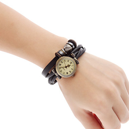 Кожа Женские аналоговые кварцевые часы браслет (разных цветов)