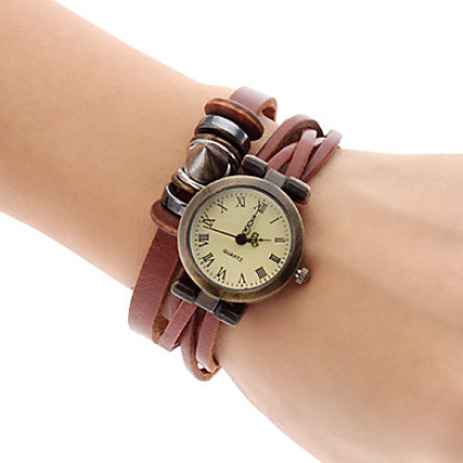 Кожа Женские аналоговые кварцевые часы браслет (разных цветов)