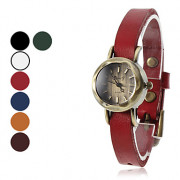 Кожа Женские аналоговые кварцевые наручные часы (разных цветов)