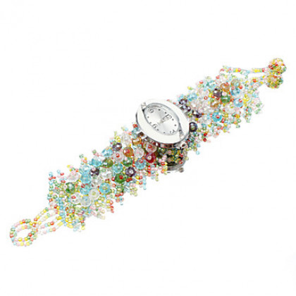 Красочный женский стиль Пластиковые аналоговые кварцевые часы браслет (разных цветов)
