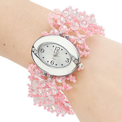 Красочный женский стиль Пластиковые аналоговые кварцевые часы браслет (разных цветов)