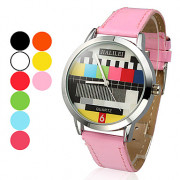 Круглый циферблат PU женщин Аналоговые кварцевые наручные часы (разных цветов)